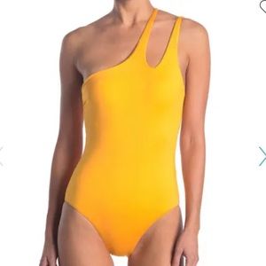 BECCA Asymmetrical Tie Back One-Piece Swimsuit